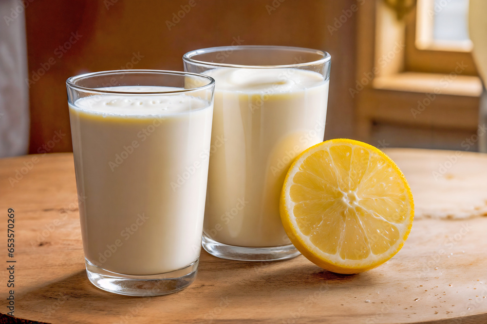 Image of multiple tables with dairy products in cups. Image of multiple tables with dairy products in cups.