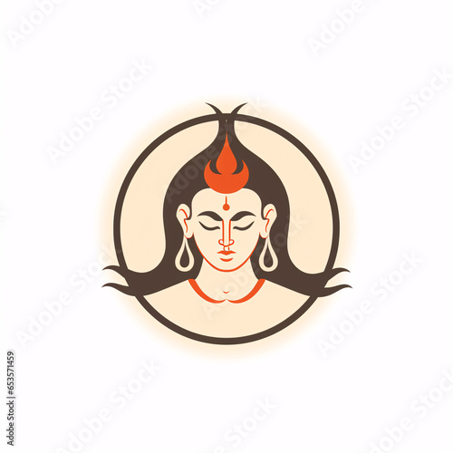 Simple Lord Shiva logo, divine and meaningful