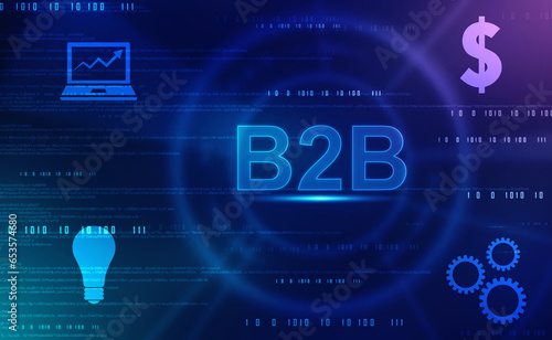 B2B Business Technology Marketing Company Commerce concept. Business to Business, E-commerce concept on technology background