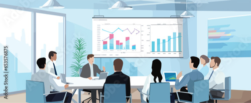 Illustration  business people on a meeting