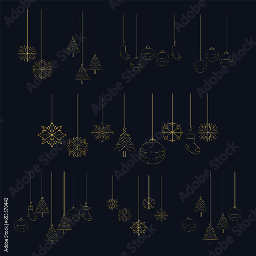 Set of Christmas hanging decoration