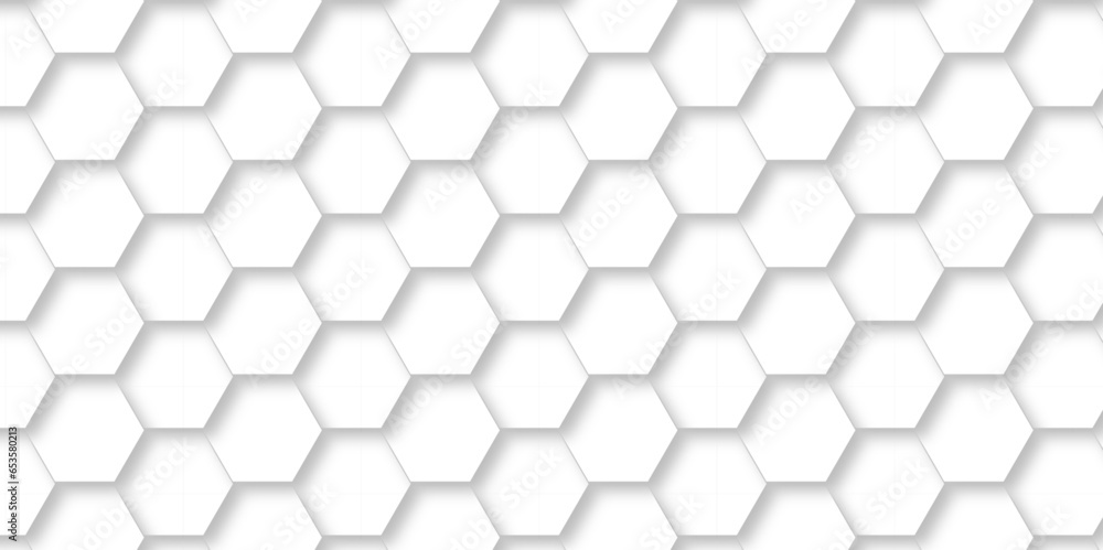 Seamless pattern with hexagons White Hexagonal Background. Computer digital drawing, background with hexagons, abstract background. 3D Futuristic abstract honeycomb mosaic white background. Seamless pattern with hexagons White Hexagonal Background. Computer digital drawing, background with hexagons, abstract background. 3D Futuristic abstract honeycomb mosaic white background.