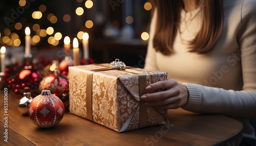 wrapping christmas gift