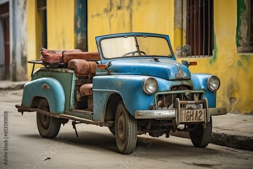 Three-wheeler in Cuba (Caribbean). Generative AI © James