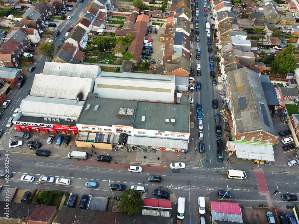 Aerial View of Farley Hills of South Luton City of England During Rain