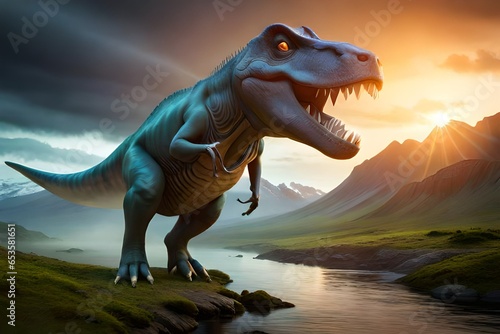 tyrannosaurus rex dinosaur 3d render © saim