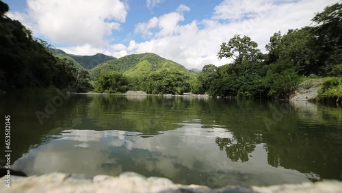 View of haina dam in dominican republic, beautiful calm and relaxed atmosphere. HD photo