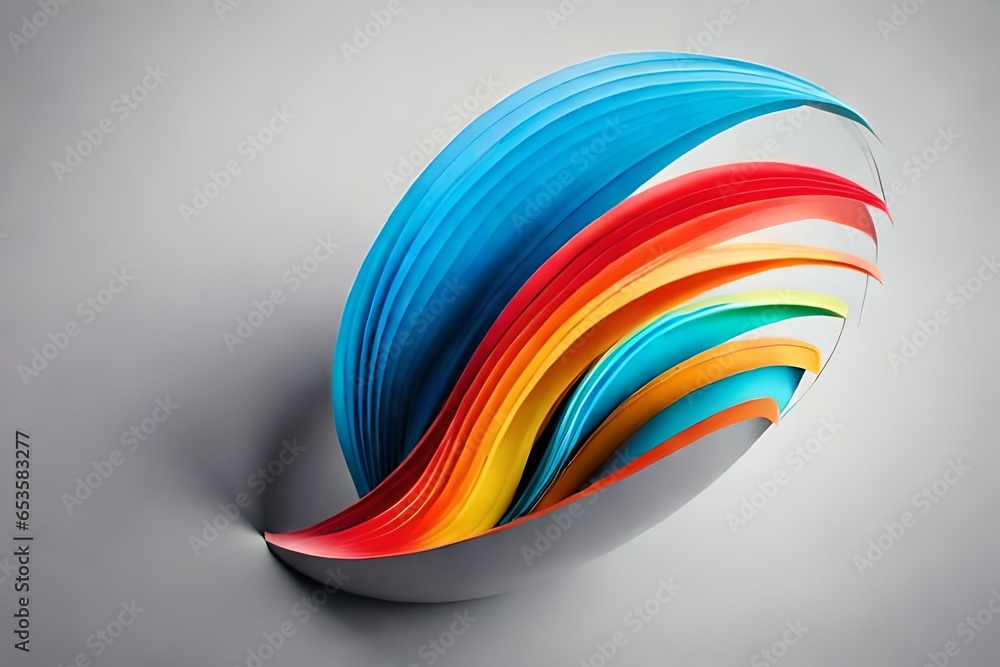 multicolor wavy art on white background multicolor wavy art on white background