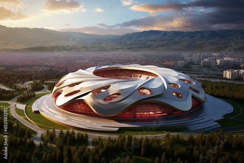 Stadium for professional soccer. Generative AI