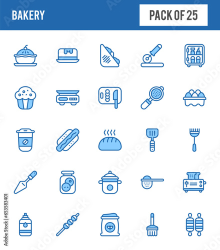 25 Bakery Two Color icons pack. vector illustration.