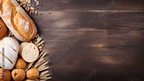 Bread. copyspace and top view for background.