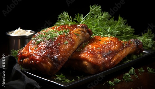 chicken thigh in barbecue sauce