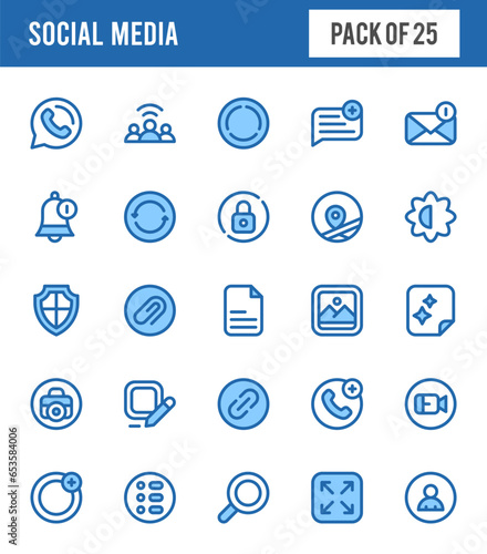 25 Social Media (Whats app) Two Color icons pack. vector illustration.