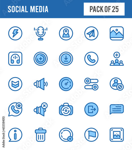 25 Social Media (Whats app) Two Color icons pack. vector illustration.