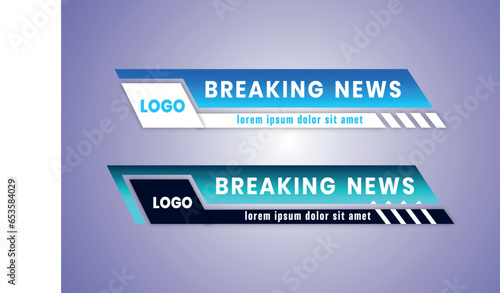 simple color full geometric modern lower third banner template design premium Vector, streaming sport news design
