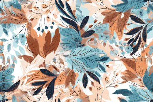 Pattern Watercolor vector art painting illustration flower pattern. textile, ornamental, ornate, hand-drawn, drapery, curl, watercolor, trendy, painting, repeat, fancy, elements, diverse, deco, stain