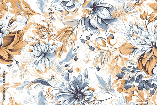 Pattern Watercolor vector art painting illustration flower pattern. textile, ornamental, ornate, hand-drawn, drapery, curl, watercolor, trendy, painting, repeat, fancy, elements, diverse, deco, stain