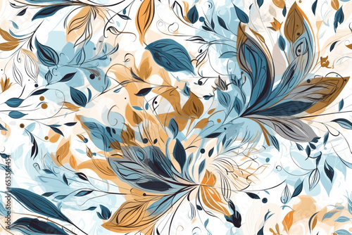 Pattern Watercolor vector art painting illustration flower pattern. textile, ornamental, ornate, hand-drawn, drapery, curl, watercolor, trendy, painting, repeat, fancy, elements, diverse, deco, stain