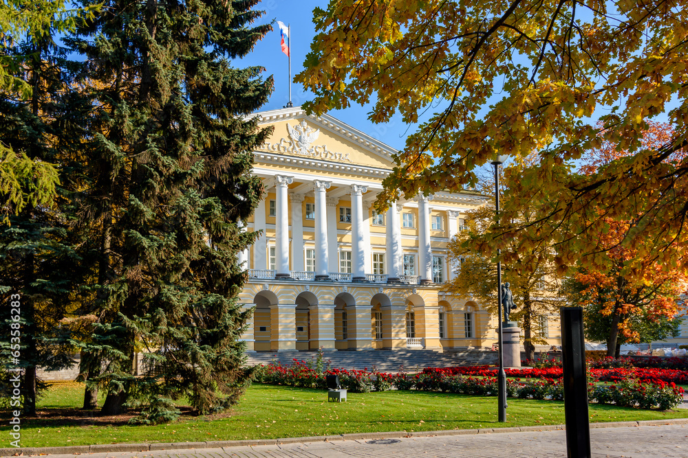Saint Petersburg administration building (Smolny institute) in autumn, St. Petersburg, Russia