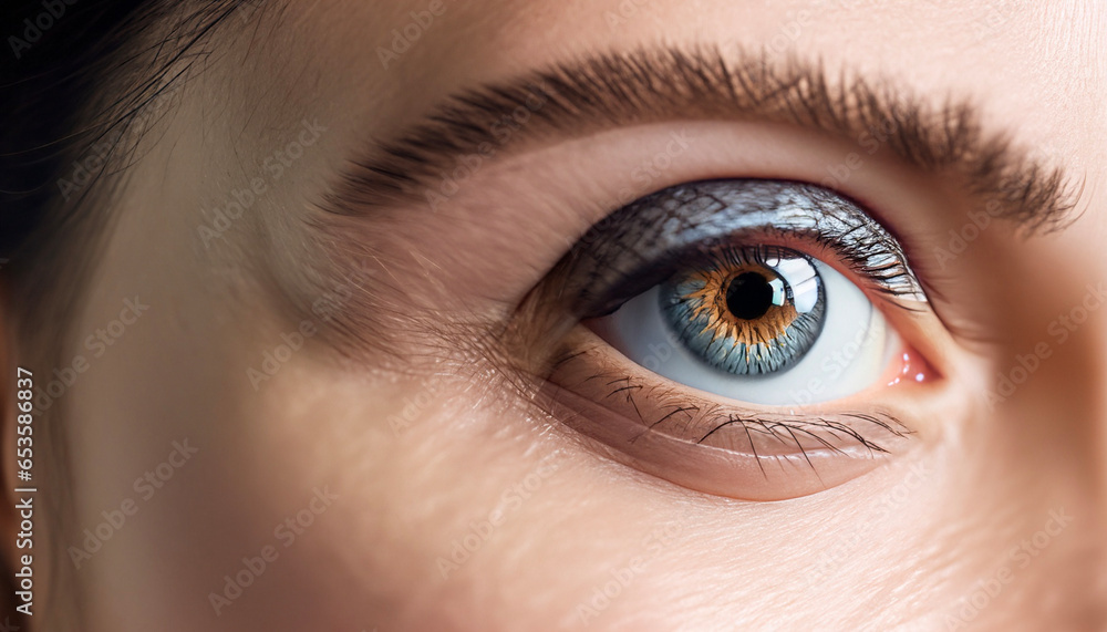 Fototapeta premium close-up macro shot of female eyes with make-up