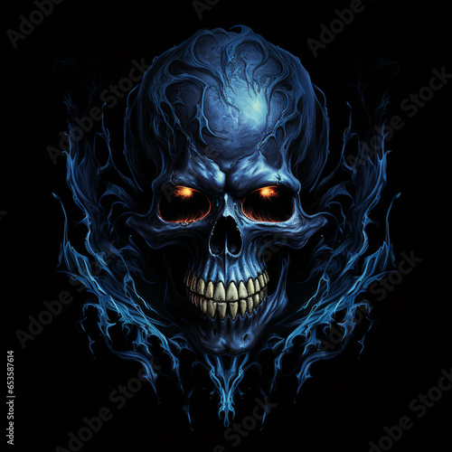 halloween skull on black