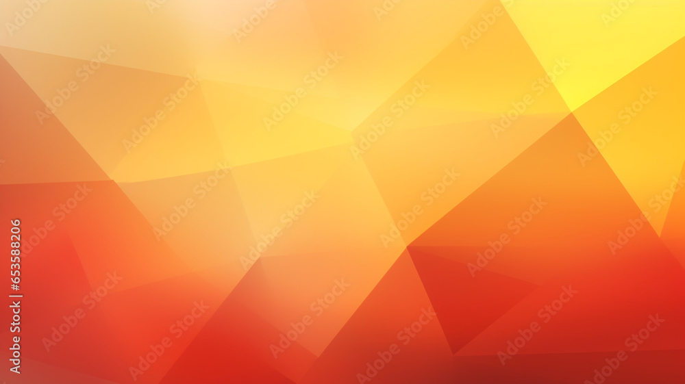 Yellow orange red abstract background for design. Geometric shapes. Triangles, squares, stripes, lines. Color gradient. Modern, futuristic. Generative Ai