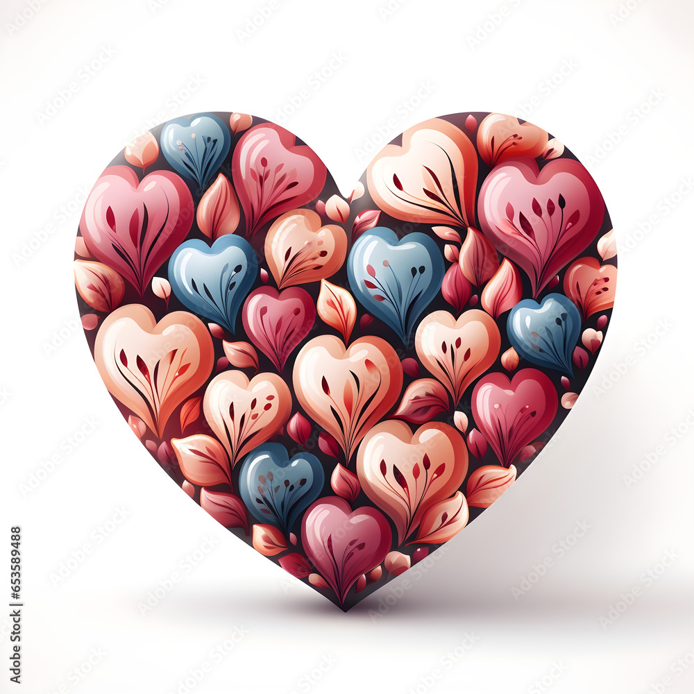 valentine day heart element love happy celebration pink template generative Ai.