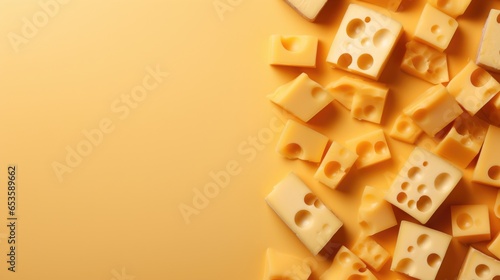 Cheese. copyspace and top view for background. photo