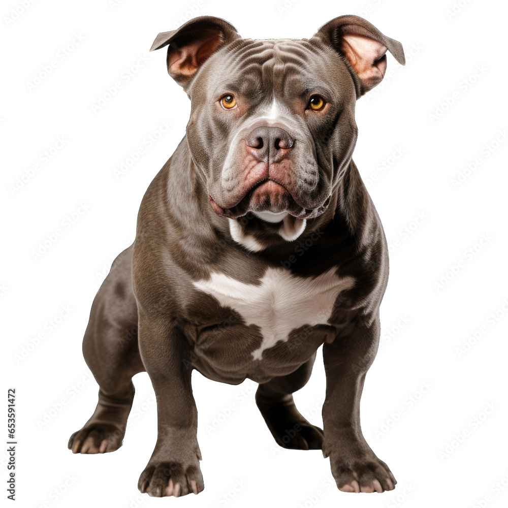 Fototapeta premium American pitbull terrier dog on transparent background.