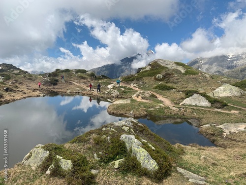 Bergsee in der Aletscharena im Wallis / Eggisalp -  Fiescherhorn  photo