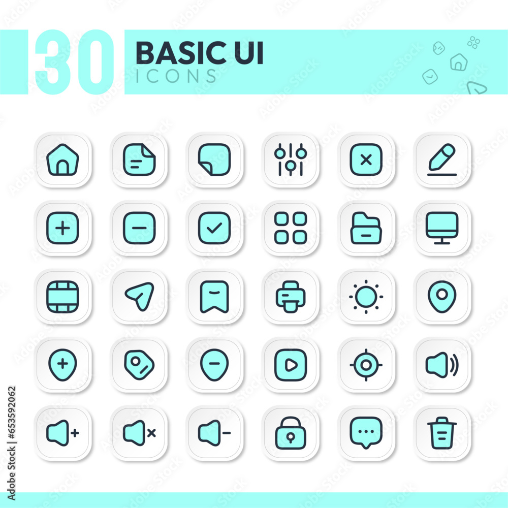 Basic UI icons set- lineal-filled-vector illustration. home-setting-location-media-folder. Basic UI icons set- lineal-filled-vector illustration. home-setting-location-media-folder.