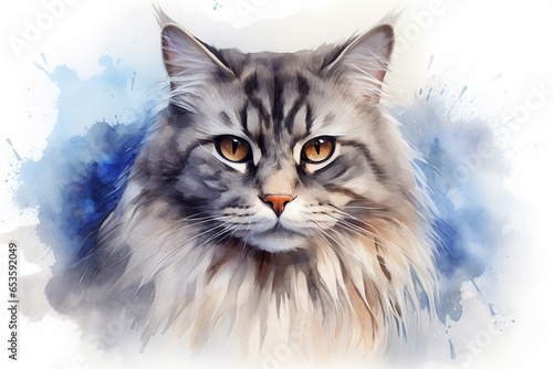 Retrato Acuarela Gato