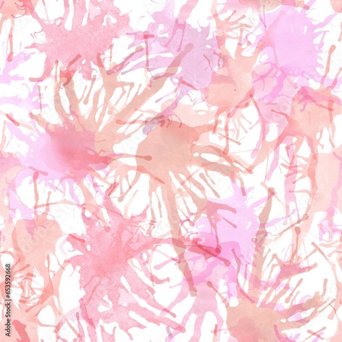 Pink watercolour abstract seamless pattern