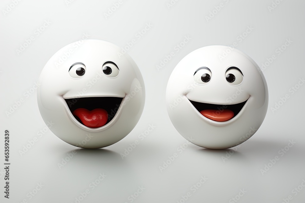 two eggs with faces and mouths two eggs with faces and mouths