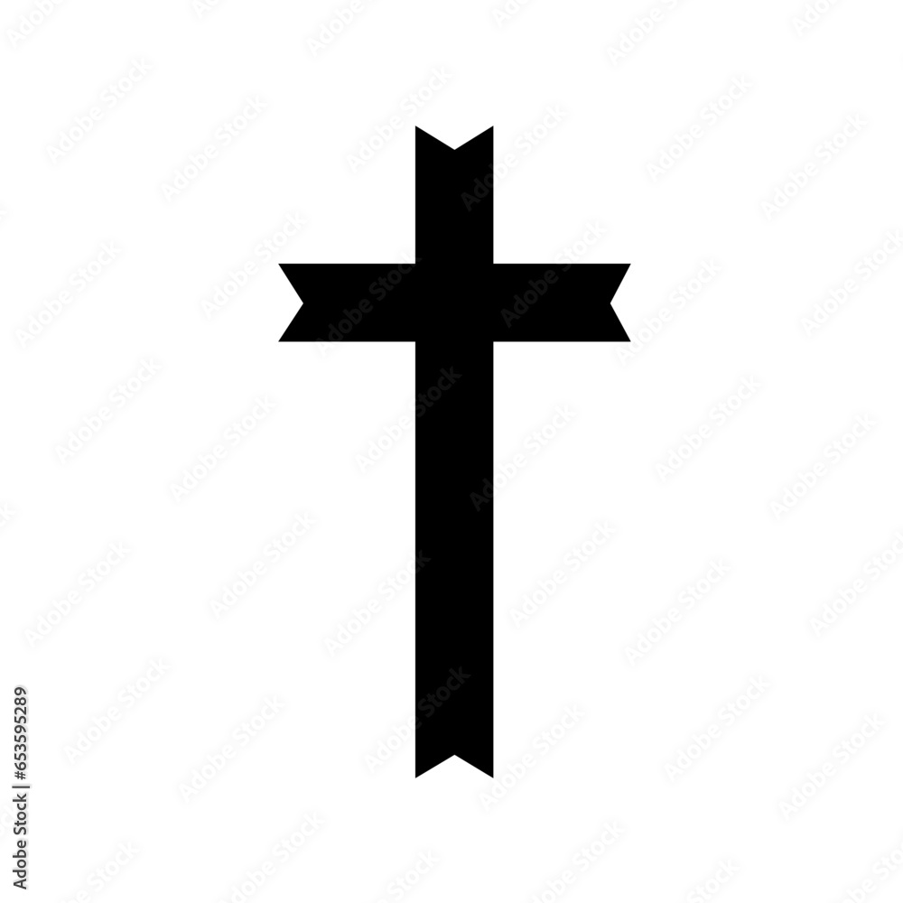 Christian Crosses in Different Styles and Shapes, 
Holy Christian Cross in Different Style Filled Icons