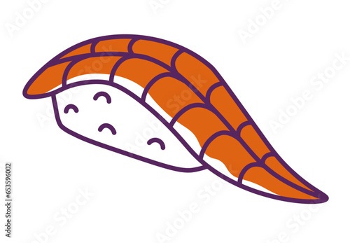 Sushi hamachi with shrimp, asian cuisine food
