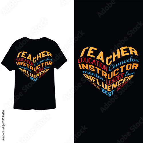Teachers day t shirt design concept