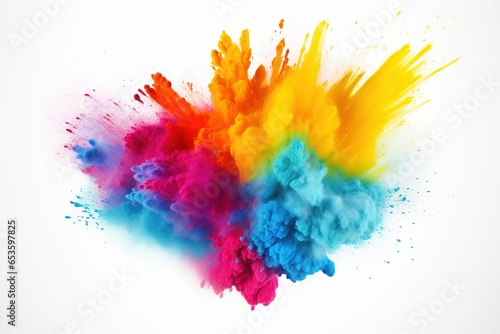 Illustration of colourful explosion for Happy Holi, Indian festival of colours new style theme