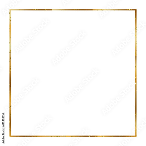 Metallic gold glitter square frame