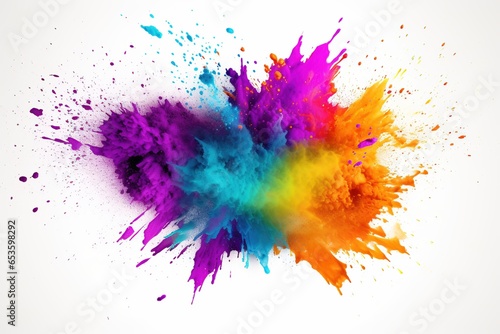 Illustration of colourful explosion for Happy Holi  Indian festival of colours new style theme