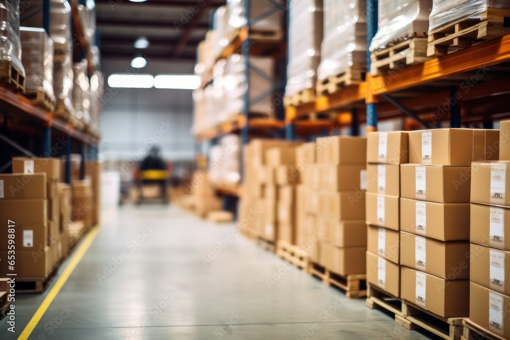 Huge warehouse. Product distribution center. Retail warehouse full of ...