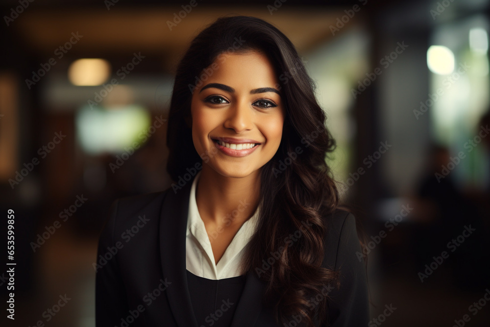 closeup of happy pretty Indian business woman closeup of happy pretty Indian business woman