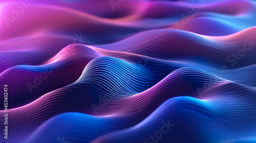 Abstract background with wavy lines in holographic spectrum cplors photo