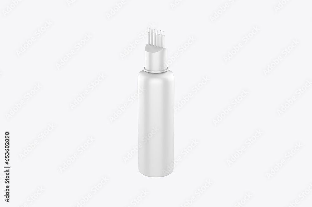 hair oil bottle with comb isolated on white background. 3d illustration hair oil bottle with comb isolated on white background. 3d illustration