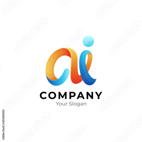 Lettering ai monogram logo design