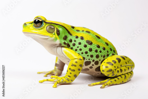 Beautiful green toad isolated on a white background