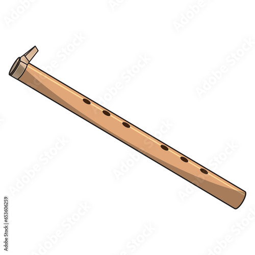 bamboo flute vector illustration