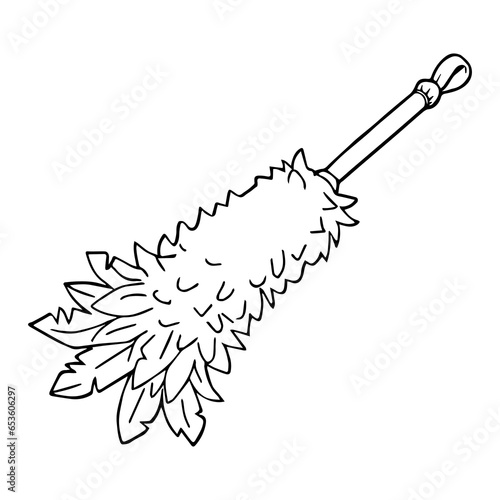 feather duster line vector illustration photo