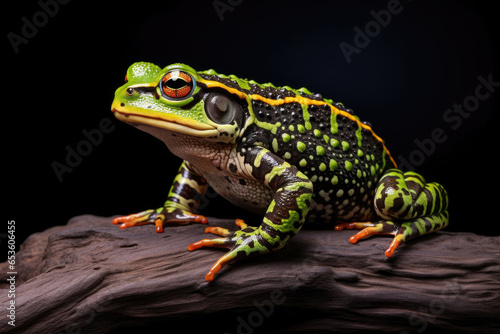 Beautiful green toad closeup