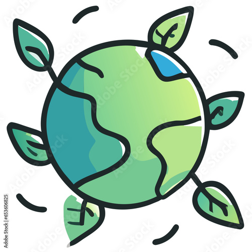 green earth globe ecology, green energy, icon